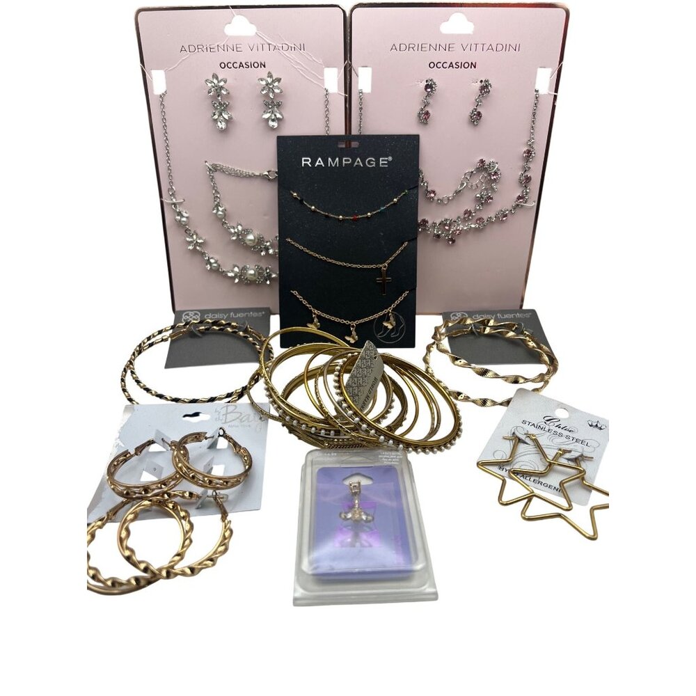 NWT Mixed Jewelry Lot Earrings Necklaces Bracelets Bangles Anklets Body Stud